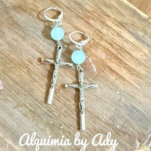 Alquimia Blue and Silver Artisanal Earrings